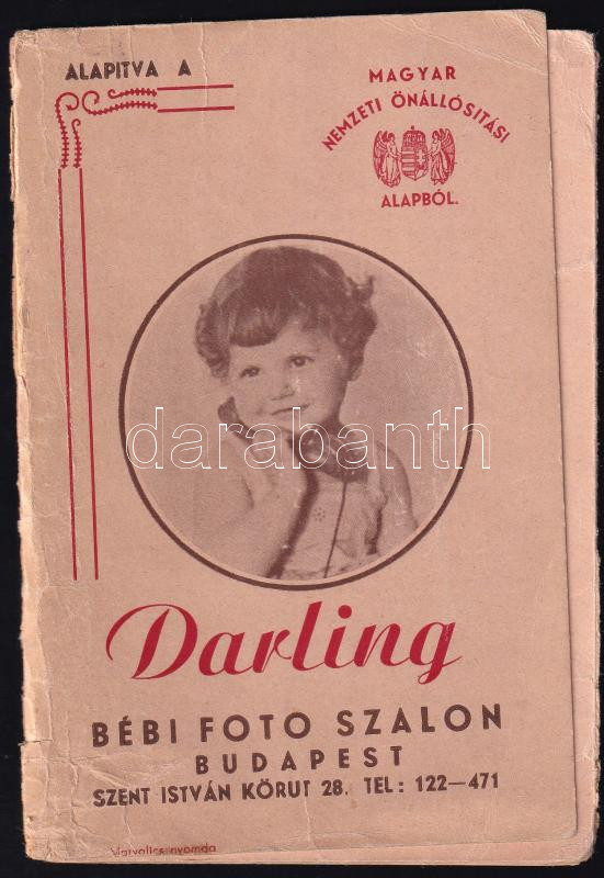 1935 Darling bébi fotószalon képes árjegyzék. Kihajtható, kissé sérült
