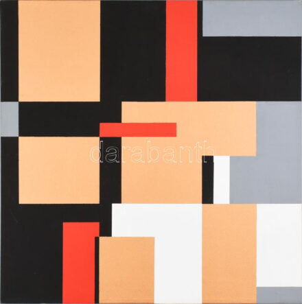Nem's Judit (Nemes Judith, 1948-): 03/beta-gold/871.259.436, 2003. Akril, vászon, jelzett a hátoldalán. 50x50 cm. / Nem's Judit (Nemes Judith, 1948-): 03/beta-gold/871.259.436, 2003. Acrylic on canvas. Signed on the reverse, 50x50 cm.