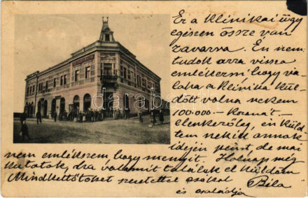 1930 Ózd, Botta ház, Mikola Béla üzlete, Takarékpénztár