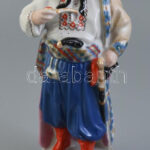 Ukrán, Polonne porcelán figura, kopásokkal, jelzett, m: 23 cm