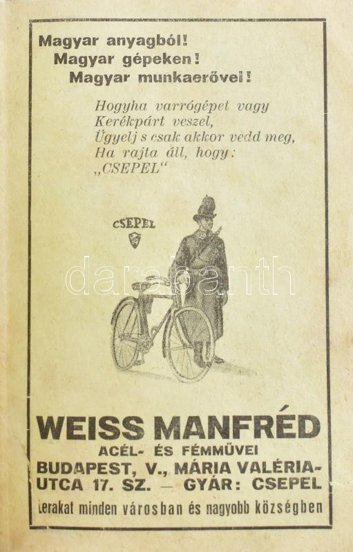 1931 A Magyar Királyi Csendőrség zsebkönyve 3 + 4 t arcképek + 370p. + (4) p reklámok. Modern egészvászon kötésben - Image 2