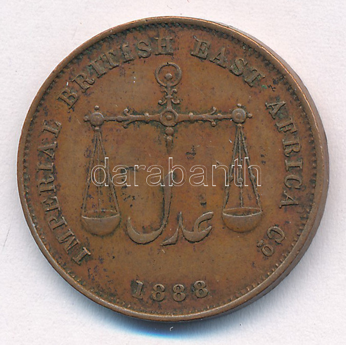 Mombasa / Brit gyarmat 1888CM 1p bronz 'Imperial British East Africa Co.' T:XF,VF Mombasa / British colony 1888CM 1 Pice bronze 'Imperial British East Africa Co.' C:XF,VF - Image 2