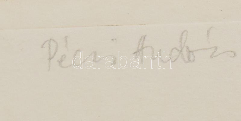 Pécsi András: Öreg vadász. Színezett rézkarc, papír, jelzett, sorszámozott 33×28 cm - Image 3