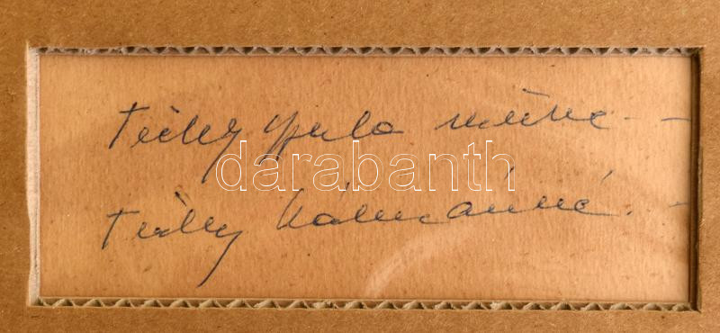 Tichy Gyula (1879-1920): Tivornya. Tus, papír, jelzés nélkül, jobbra lent datált (1904), hátoldalán Tichy Kálmánné igazolásával. 22x15 cm. Üvegezett fakeretben. / Gyula Tichy (1879-1920): Party. Ink on paper, unsigned, dated lower - Image 3