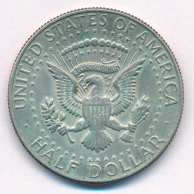 Amerikai Egyesült Államok 1967. 1/2$ Ag 'Kennedy' T:XF patina USA 1967. 1/2 Dollar Ag 'Kennedy' C:XF patina Krause KM#202a - Image 2
