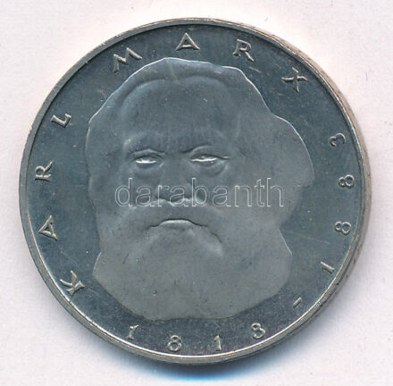 NSZK 1983J 5M Cu-Ni 'Karl Marx halálának 100. évfordulója' T:AU FRG 1983J 5 Mark Cu-Ni '100th Anniversary - Death of Karl Marx ' C:AU Krause KM#158