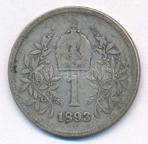 Ausztria 1893. 1K Ag 'Ferenc József' T:F Austria 1893. 1 Corona Ag 'Franz Joseph' C:F Krause KM#2804 - Image 2