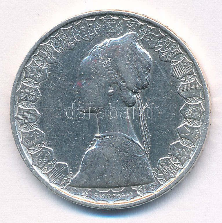 Olaszország 1958R 500L Ag 'Kolumbusz hajói' T:XF,VF Italy 1958R 500 Lire Ag 'Columbus' Ships' C:XF,VF Krause KM#98 - Image 2