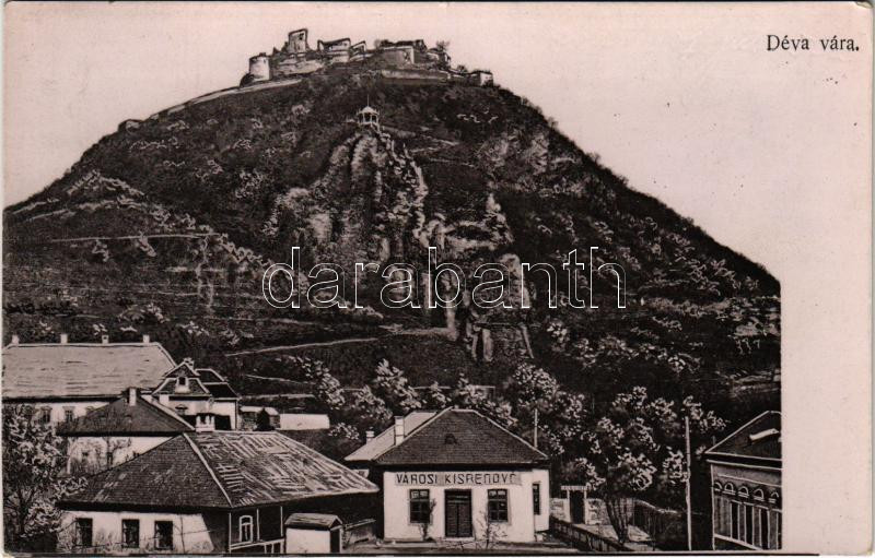 1907 Déva, Déva vára, városi kisdedóvó (óvoda). Kroll Gyula kiadása / castle, kindergarten, nursery (EK)