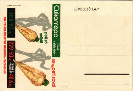 1934 Bácsalmás, Gr. Teleki Józsefné Uradalma: Cukorrépa pétisó nélkül és péti sóval. Mezőgazdasági reklám propaganda / Hungarian agricultural propaganda