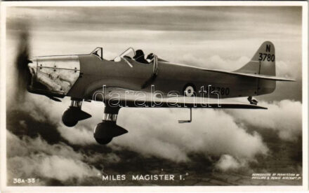 'Miles Magister I' kétüléses kiképzőgép és műrepülőgép / Miles M.14 Magister is a two-seat monoplane basic trainer aircraft designed and built by the British aircraft manufacturer Miles Aircraft