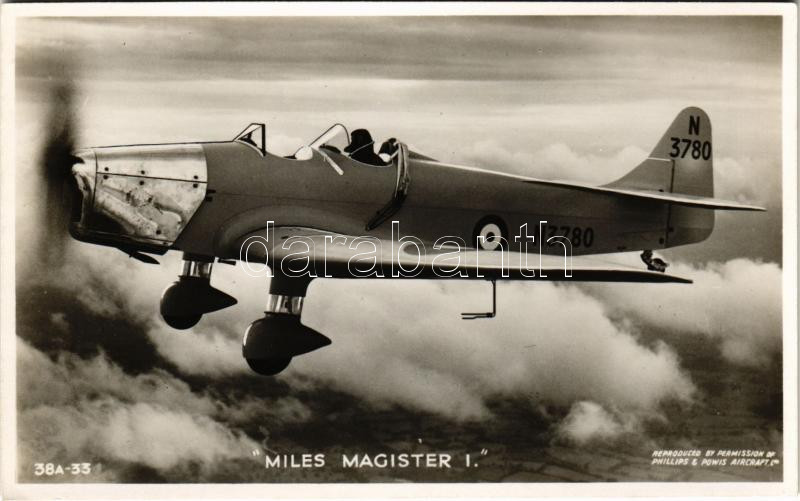 'Miles Magister I' kétüléses kiképzőgép és műrepülőgép / Miles M.14 Magister is a two-seat monoplane basic trainer aircraft designed and built by the British aircraft manufacturer Miles Aircraft