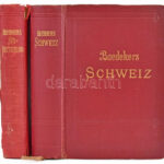 2 db Baedekker: Süddeutschland, 1926. Sérült gerinccel, + Schweiz 1927. Szakadk, kijáró térképekkel