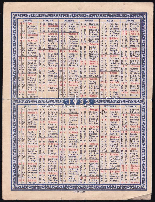 1933 Az Est lapok kihajtható kártyanaptár - Image 2