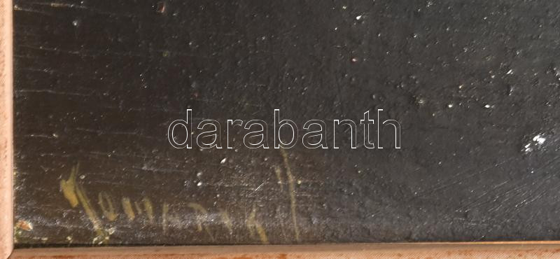 Komárik János (működött a XX. sz. első felében):Esti Tabáni részlet Olaj, fa Jelzett, keretben 20,5x26,5 cm - Image 2