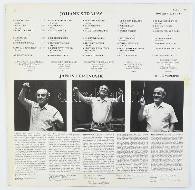 Johann Strauss Overtures, waltzes, polkas, Ferencsik János LP vinyl.1981 - Image 2
