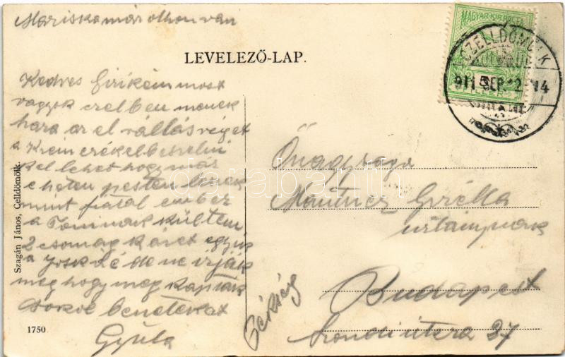 1911 Celldömölk, Sághegy, utca. Szagán János kiadása - Image 2