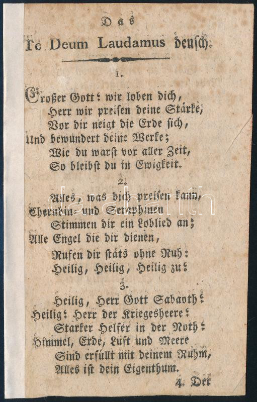 cca 1800 Das Te Deum Laudamus deutsch 4 p.