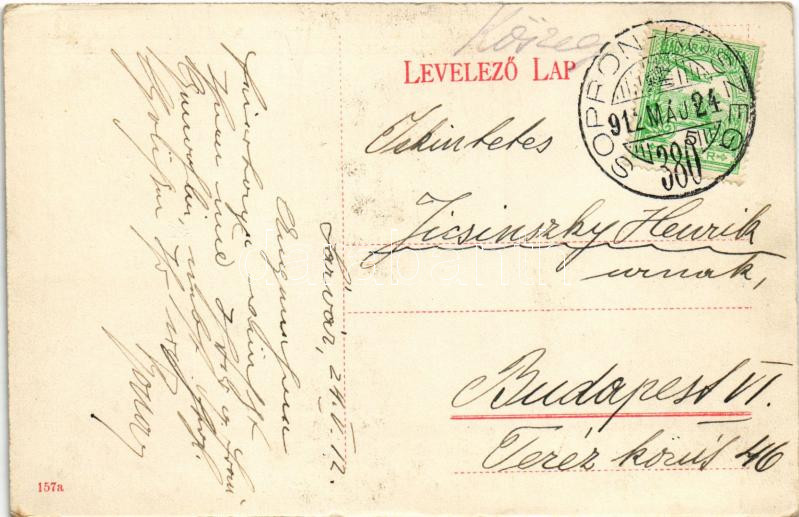1912 Sárvár, Fő tér, lovaskocsi, Bass Sámuelné üzlete - Image 2