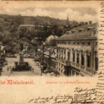 1899 (Vorläufer) Miskolc, Erzsébet tér, Kossuth szobor. Lövy József fia kiadása (fl)