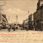 1900 Nagykanizsa, Fő tér, Felső templom, üzletek. Ifj. Wajdits József kiadása