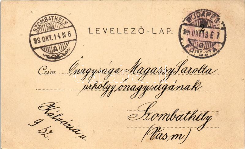 1898 (Vorläufer) Budapest II. Cs. és kir. gyalogsági kadétiskola, katonák torna gyakorlat közben az udvaron - Image 2