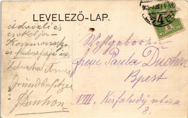 1908 Budapest II. Hűvösvölgy, Wippner vendéglője a remetéhez a Mária Remetei úton, magyar zászló (Rb) - Image 2
