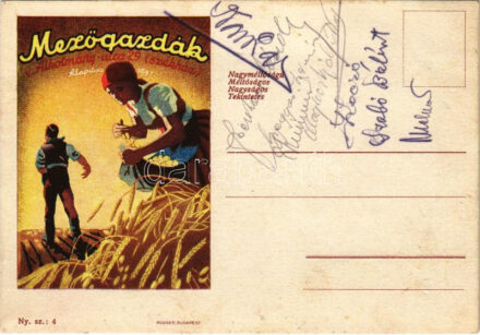1947 Magyar Mezőgazdák Szövetkezete reklámlapja. Budapest V. Alkotmány utca 29. (székház) Alapítva 1891. Posner, Budapest / Hungarian Farmers' Cooperative advertisement card