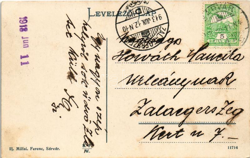 1913 Ikervár (Sárvár), Gróf Batthyány kastély. ifj. Milfai Ferenc kiadása - Image 2