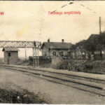 1908 Tatabánya, vasúti megállóhely, vasútállomás, gyalogos felüljáróhíd (r)