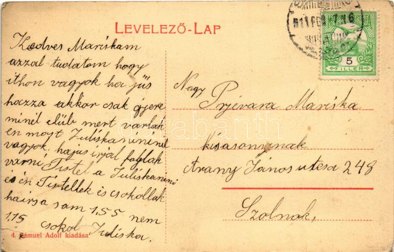 1911 Szarvas, Piac tér, Steiner Zoltán, Stern Miksa, Bárány, Töröcsik Pál és Gross Sándor üzlete. Sámuel Adolf kiadása (EK) - Image 2