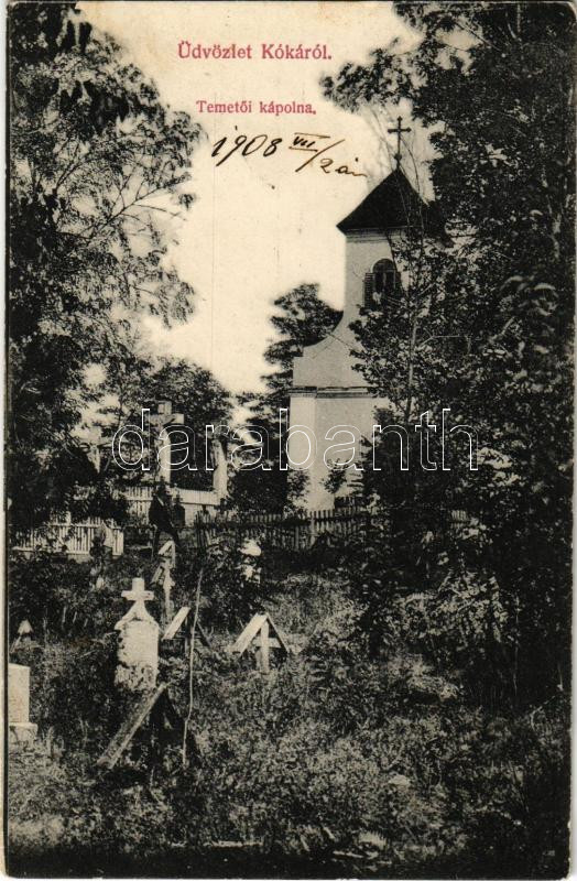 1908 Kóka, Temetői kápolna. Schweitzer Lipót kiadása