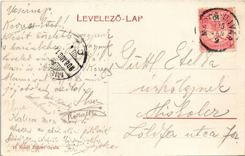 1908 Hidasnémeti, Lánczy-féle vám híd. Zöllner Gyula kiadása - Image 2