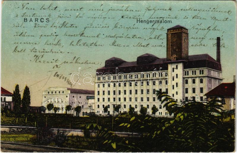 1924 Barcs, Hengermalom. Vasúti levelezőlapárusítás 4137. (Rb)