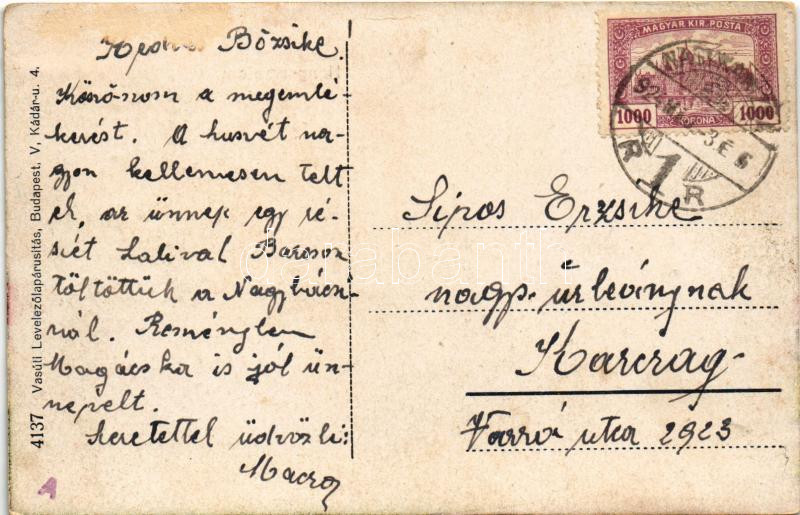 1924 Barcs, Hengermalom. Vasúti levelezőlapárusítás 4137. (Rb) - Image 2