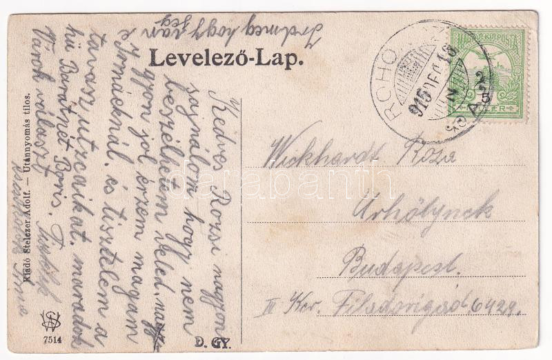 1915 Rohonc, Rechnitz; Erzsike lak. Stelczer Adolf kiadása / Villa (EK) - Image 2