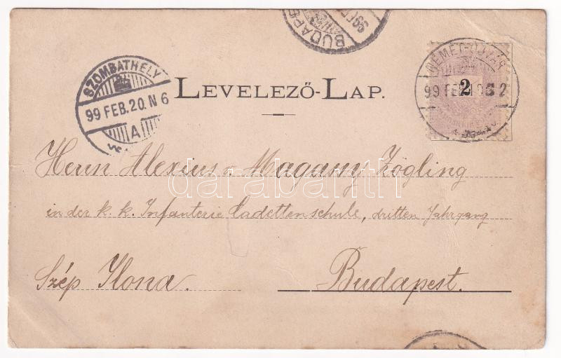 1899 (Vorläufer) Németújvár, Güssing; vár / Schloss / castle (fa) - Image 2