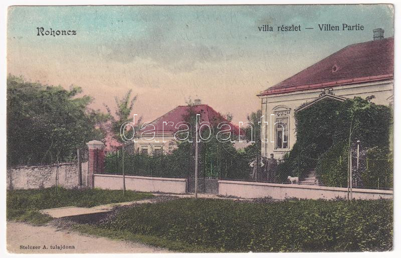 Rohonc, Rechnitz; Villa részlet. Stelczer A. kiadása / Villen Partie (Rb)