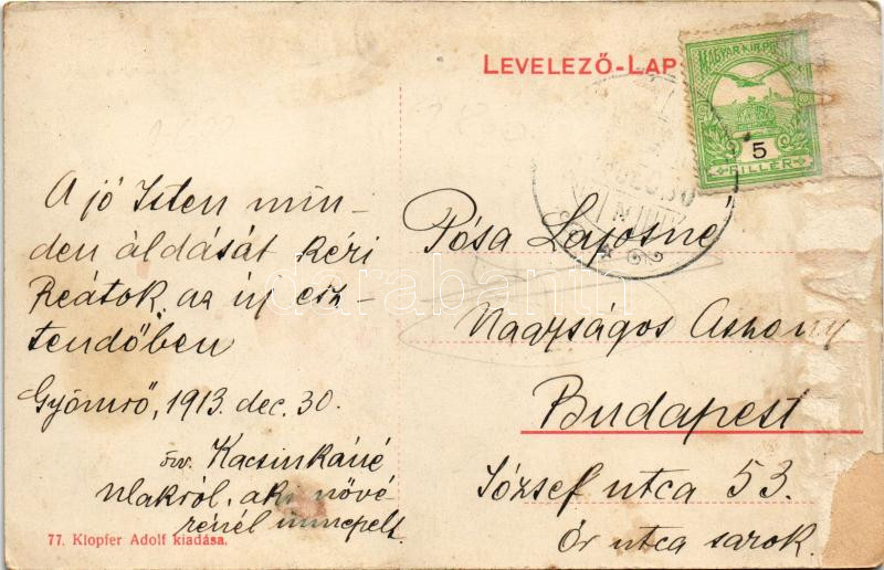 1913 Gyömrő, Samarjay villa, kastély. Klopfer Adolf kiadása (Rb) - Image 2