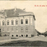 1910 Pancsova, Pancevo; Állami polgári leány iskola, zsinagóga / girl school, synagogue