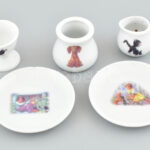Martine gyerek porcelán készlet, jelzett, szép állapotban. - Image 2