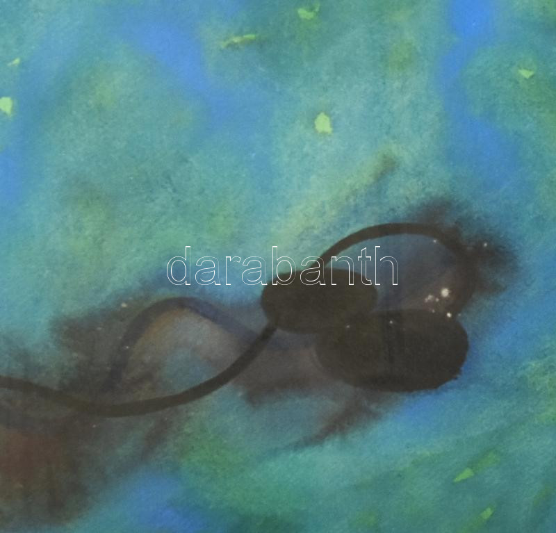 Bunus, Ioan (1952-): Hordók, 1995. Akvarell, papír. Jelezve középen lent. Üvegezett fakeretben. 64×85 cm. / Bunus, Ioan 1952-), Romanian-Transylvanian painter: Barrels. Watercolour on paper, signed, framed - Image 3