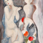 Kádár Béla jelzéssel: Hölgy portré. Vegyes technika, karton. Kissé sérült. 74,5×59 cm.