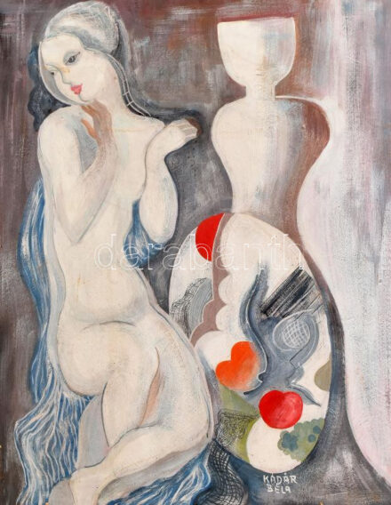 Kádár Béla jelzéssel: Hölgy portré. Vegyes technika, karton. Kissé sérült. 74,5×59 cm.
