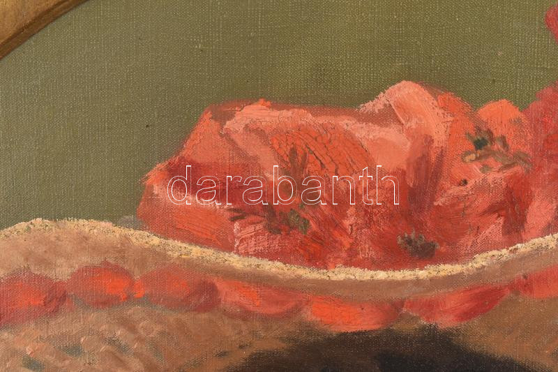 XX. sz. elején működött magyar festő: Kalapos hölgy portréja, 1909. Olaj, vászon. Jelzés nélkül. Balra lent Restaurált. Paszpartuban. 57,5×46,5 cm. / Hungarian painter: Lady in hat, 1909. Oil on canvas, unsigned. Restored. - Image 3