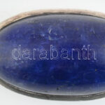 Ezüst (Ag) foglalatban, nagyméretű tanzanit, medál, jelzett, 5,5x2,5 cm, bruttó: 42,7 g