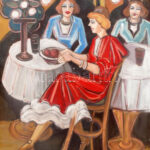 Scheiber H jelzéssel: Három grácia. Tempera, karton. Kissé sérült. 73×57 cm.