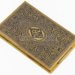 cca 1930 Régi réz jegyzettömb tartó, festett, 9x14 cm - Image 2