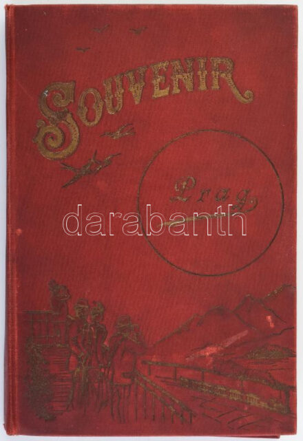 cca 1890 Souvenir Prag 12 keményhátú fotót tartalmazó leporelló 12x17 cm