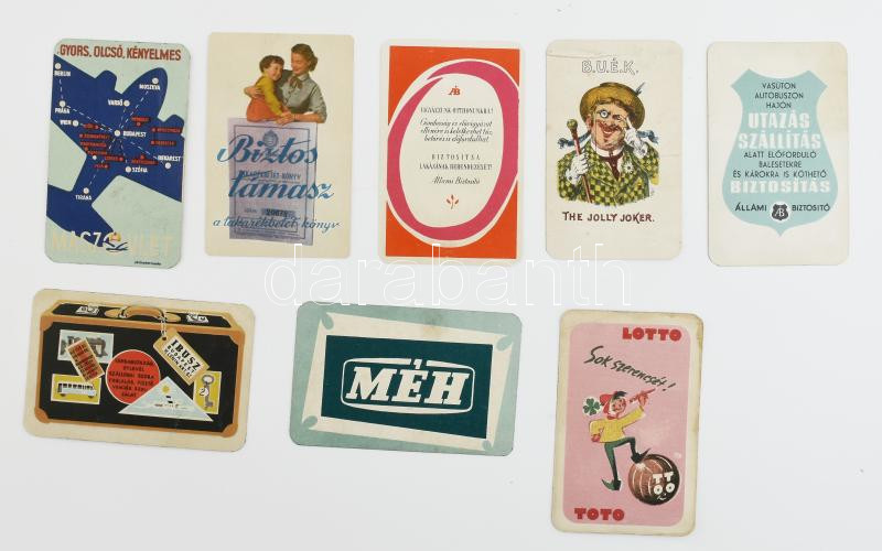 1950-1959 9 db kártyanaptár az 1950-es évekből